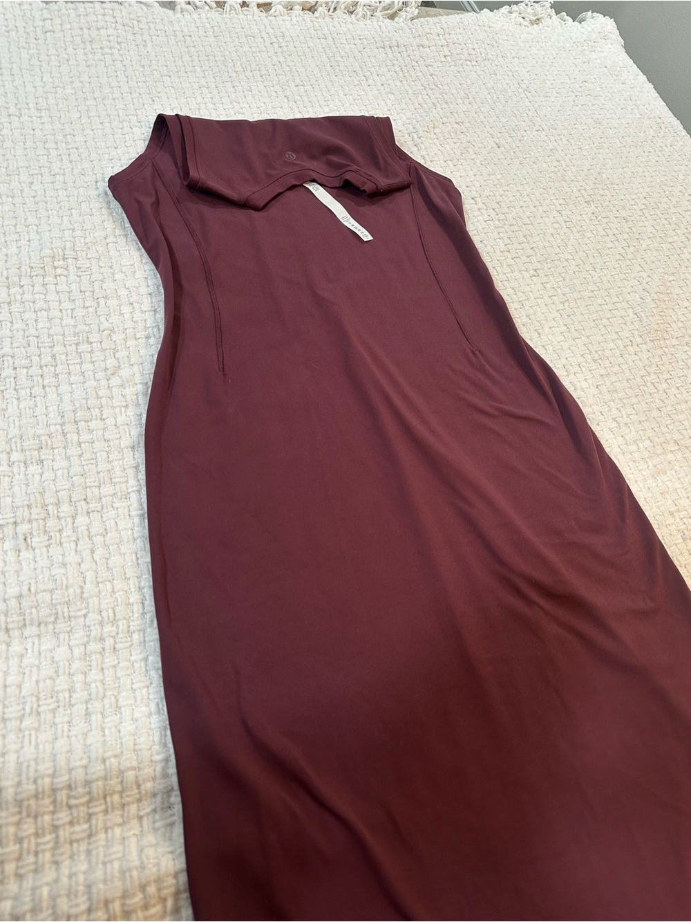 Lululemon Invigorate Training Maxi Dress Size 10 Red Merlot Everlux - Picture 14 of 16